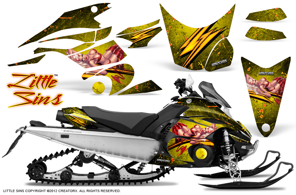 Yamaha FX Nytro 2010 Graphics Kit Little Sins Yellow